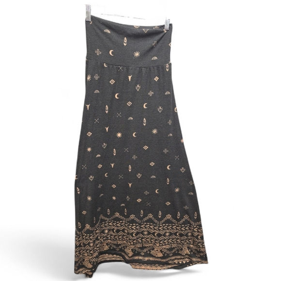 Mossimo Supply Co. Boho Celestial Tribal Maxi Skirt XS Elastic Waist Festival - Picture 2 of 7